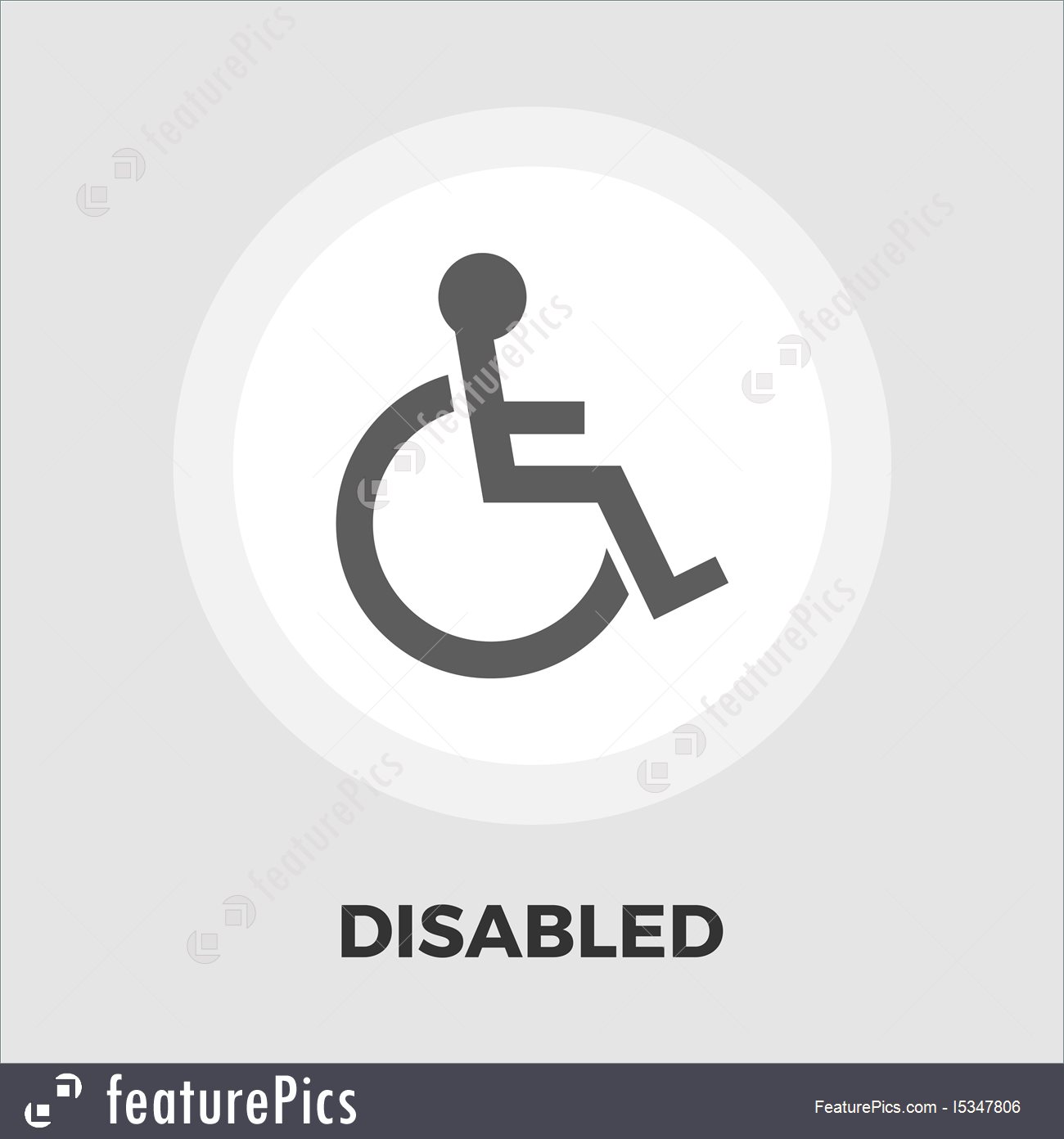 1300x1392 Disabled Flat Icon Stock Illustration