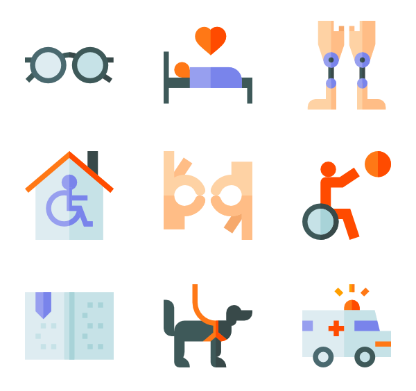 600x564 Disabled Person Icons