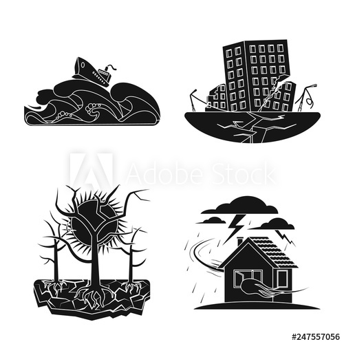 500x500 Isolated Object Of Natural And Disaster Icon Collection