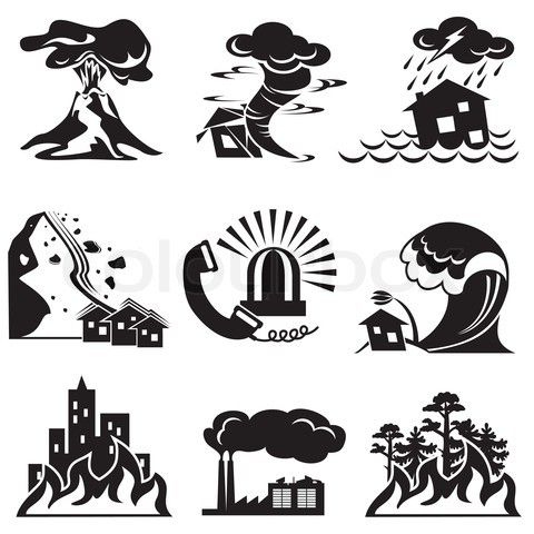 480x480 Stock Vector Of Natural Disaster Icons Actividades Educativas