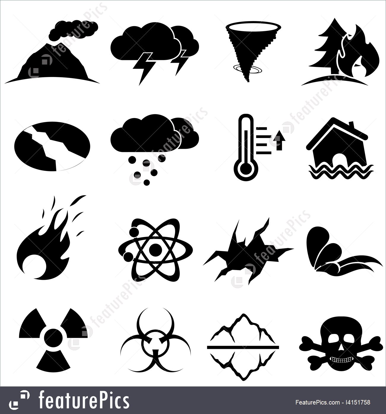 1300x1392 Disaster Icon Set Illustration