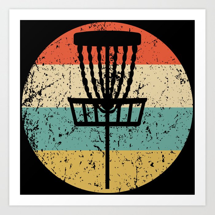 Retro Disc Golf Icon Art Print 700x700 Retro Disc Golf Icon Art Print