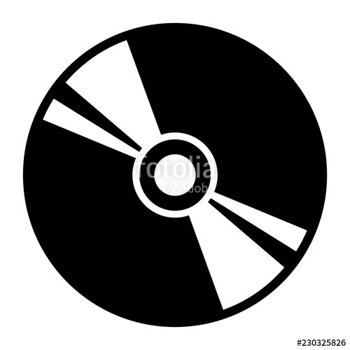 500x500 Simple Cd Icon Disc Icon Black Silhouette Isolated On White