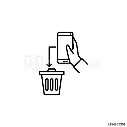 500x500 Discard, Hand, Trash, Smartphone Icon Element Of Social Addict