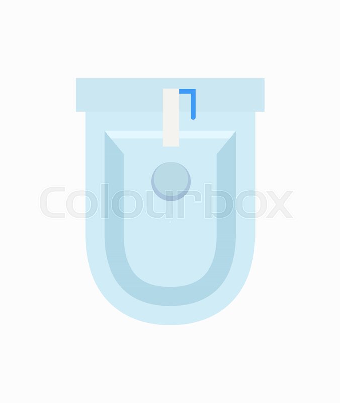 676x800 White Round Bidet With Blue Faucet And Stock Vector Colourbox