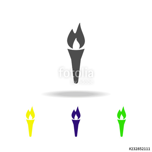 500x500 Silhouette Torch Multicolored Icon Flambeau Sign Isolated
