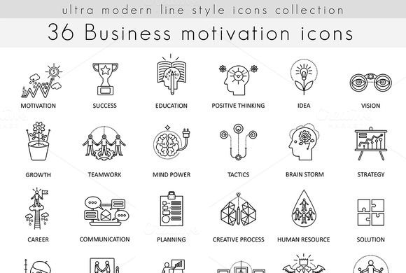 580x390 Business Motivation Discipline Icons Icons