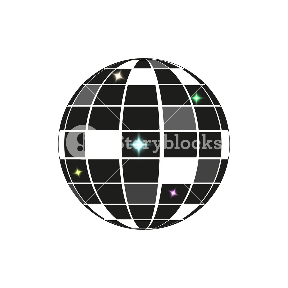 1000x1000 Disco Ball Icon Disco Sphere Party Concept Symbol Design Stock
