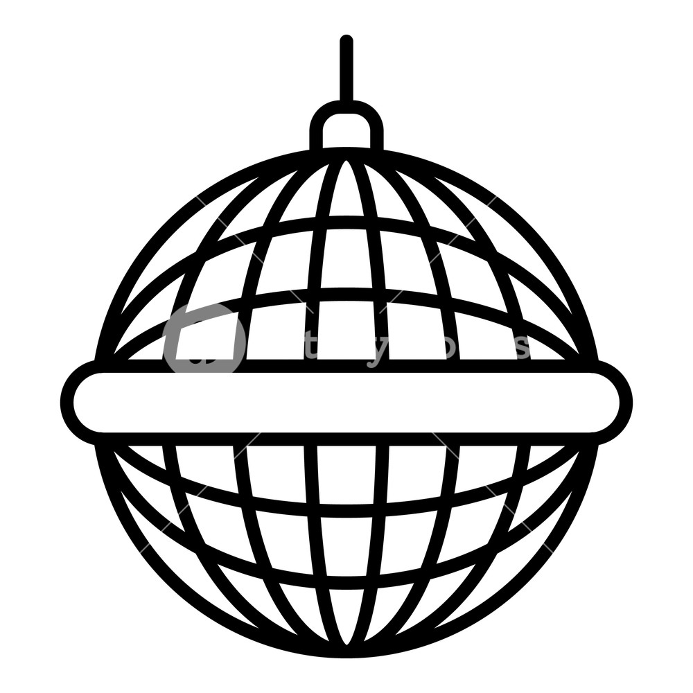 1000x1000 Disco Mirror Ball Icon Outline Disco Mirror Ball Vector Icon
