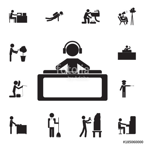 500x500 Dj Icon With Dj Letters Plays