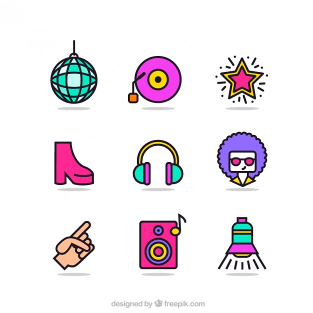 626x626 Disco Icons Vector Free Download