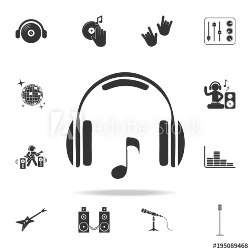500x500 Headphones And Musical Note Icon Detailed Set Of Night Club