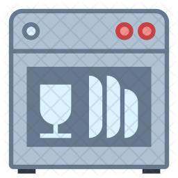 256x256 Dishwasher Icon Of Colored Outline Style