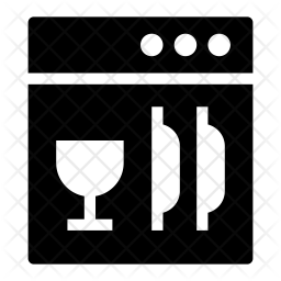 256x256 Dishwasher Icon Of Glyph Style