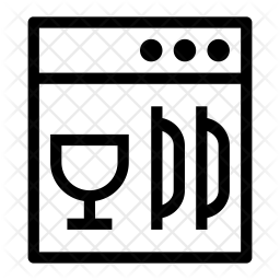 256x256 Dishwasher Icon Of Line Style