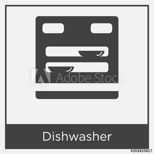 500x500 Dishwasher Icon Isolated On White Background