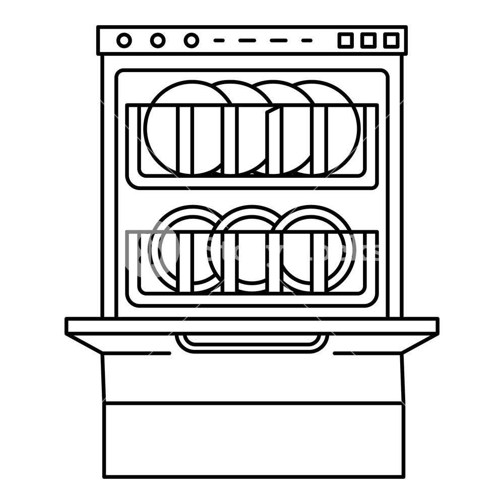 1000x1000 Full Dishwasher Icon Outline Full Dishwasher Vector Icon For Web