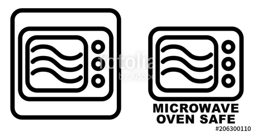 500x263 Microwave Safe Container Icon Simple Black Lines Oven Drawing