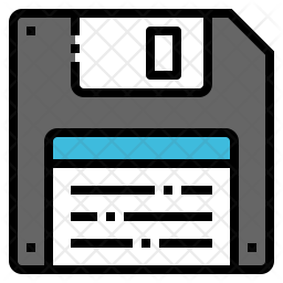 256x256 Floppy Disk Icon Of Colored Outline Style
