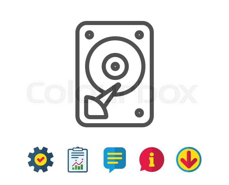 800x646 Hdd Icon Hard Disk Storage Sign Hard Stock Vector Colourbox
