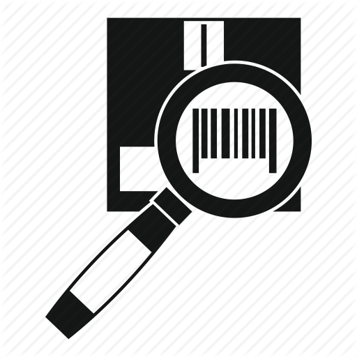 512x512 Barcode, Computer, Data, Illustration, Magnifier And Diskette Icon