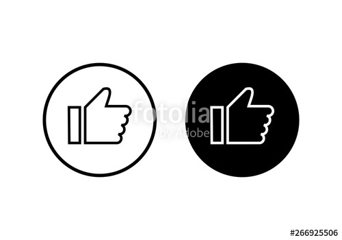 500x350 Like Icon Vector Thumbs Up Icon Social Media Icon Like