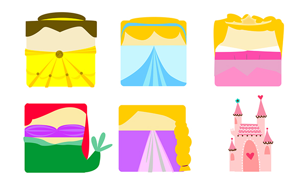 600x362 Disney Princess Icons On Behance