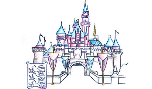 500x293 Sleeping Beauty Castle Park Icon Sketch Disney Disney Castle