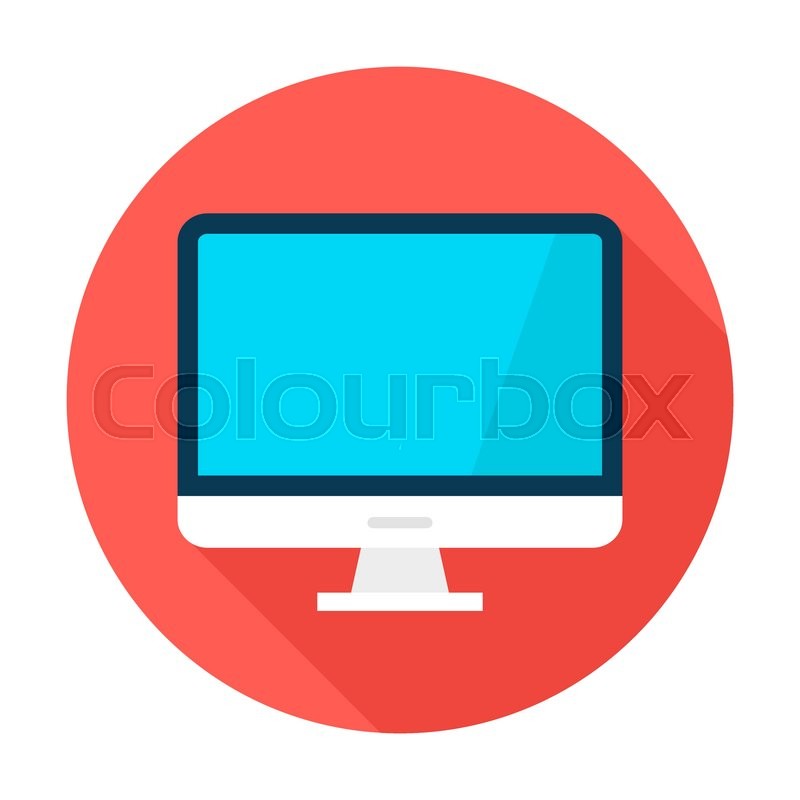 800x800 Computer Display Circle Icon Vector Stock Vector Colourbox