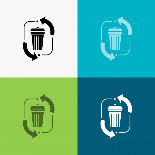 640x640 Waste Disposal Garbage Management Recycle Icon Over Various