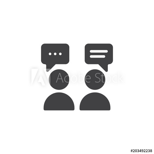500x500 People With Speech Square Vector Icon Filled Flat Sign For Mobile