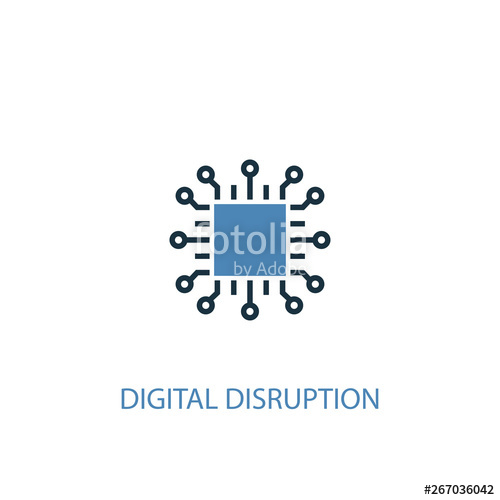 500x500 Digital Disruption Concept Colored Icon Simple Blue Element