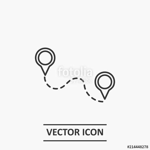 500x500 Outline Distance Icon Illustration,vector Location Sign Symbol