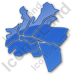 256x256 Map District Plain Blue Icon, Pngico Icons