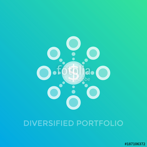 500x500 Diversification, Diversified Portfolio Vector Icon Stock Image