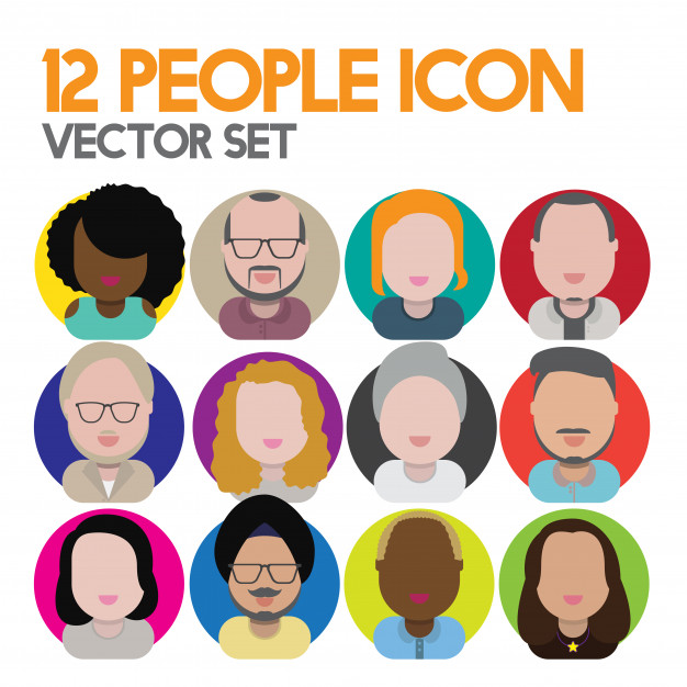 626x626 Diversity Interracial Community People Flat Design Icons Concept
