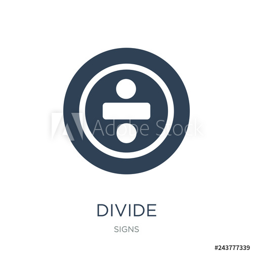 500x500 Divide Icon Vector On White Background, Divide Trendy Filled Icons