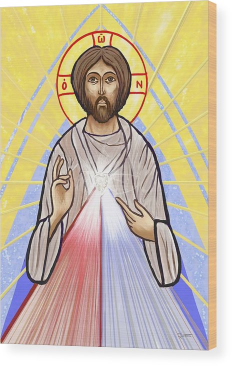 464x732 Divine Mercy Icon Style Wood Print