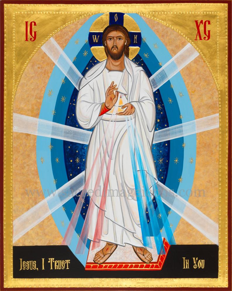 794x994 Divine Mercy Icon Ready To Frame Print Catholic Art Etsy