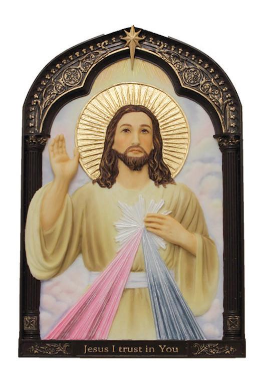 527x768 Divine Mercy Of Jesus Wall Hand Painted Plaque Icon Jesus I Trust