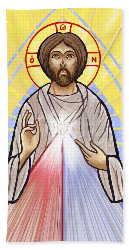 500x967 Divine Mercy Icon Style Beach Towel For Sale