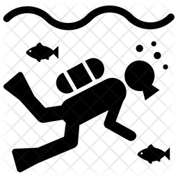 256x256 Scuba Diving Icon Of Glyph Style