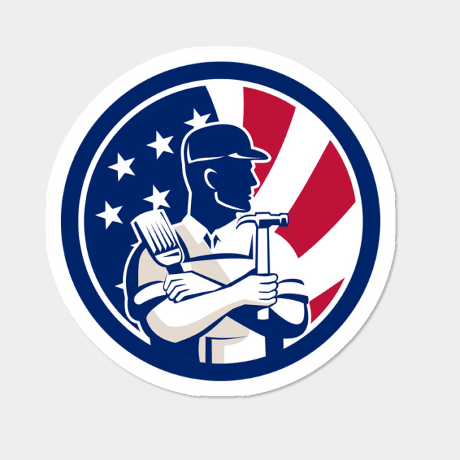 American Diy Expert Usa Flag Icon Sticker 650x650 American Diy Expert Usa Flag Icon Sticker