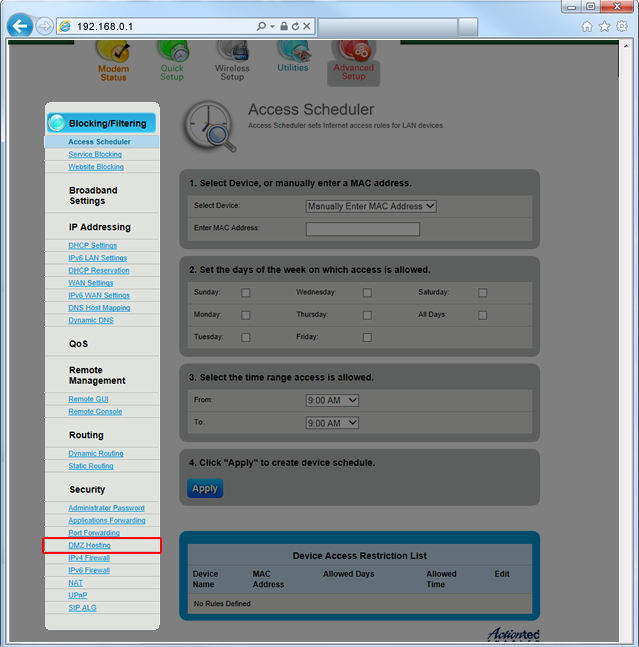 639x647 Configure Dmz Hosting On Your Actiontec Centurylink