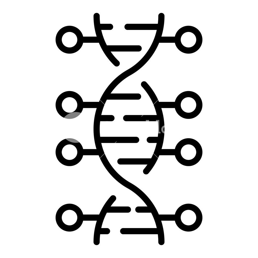 1000x1000 Dna Helix With Balls Icon Outline Dna Helix With Balls Vector