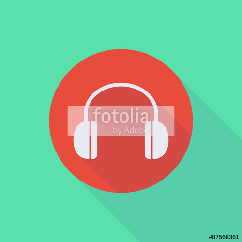 500x500 Long Shadow Do Not Enter Icon With A Earphones Stock Image