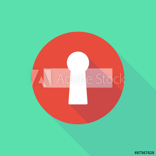 500x500 Long Shadow Do Not Enter Icon With A Key Hole