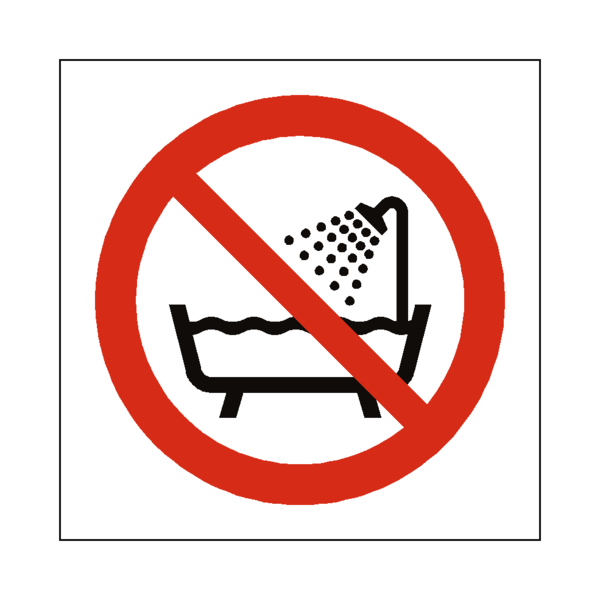 600x600 Do Not Use Device Near Water Symbol Sign
