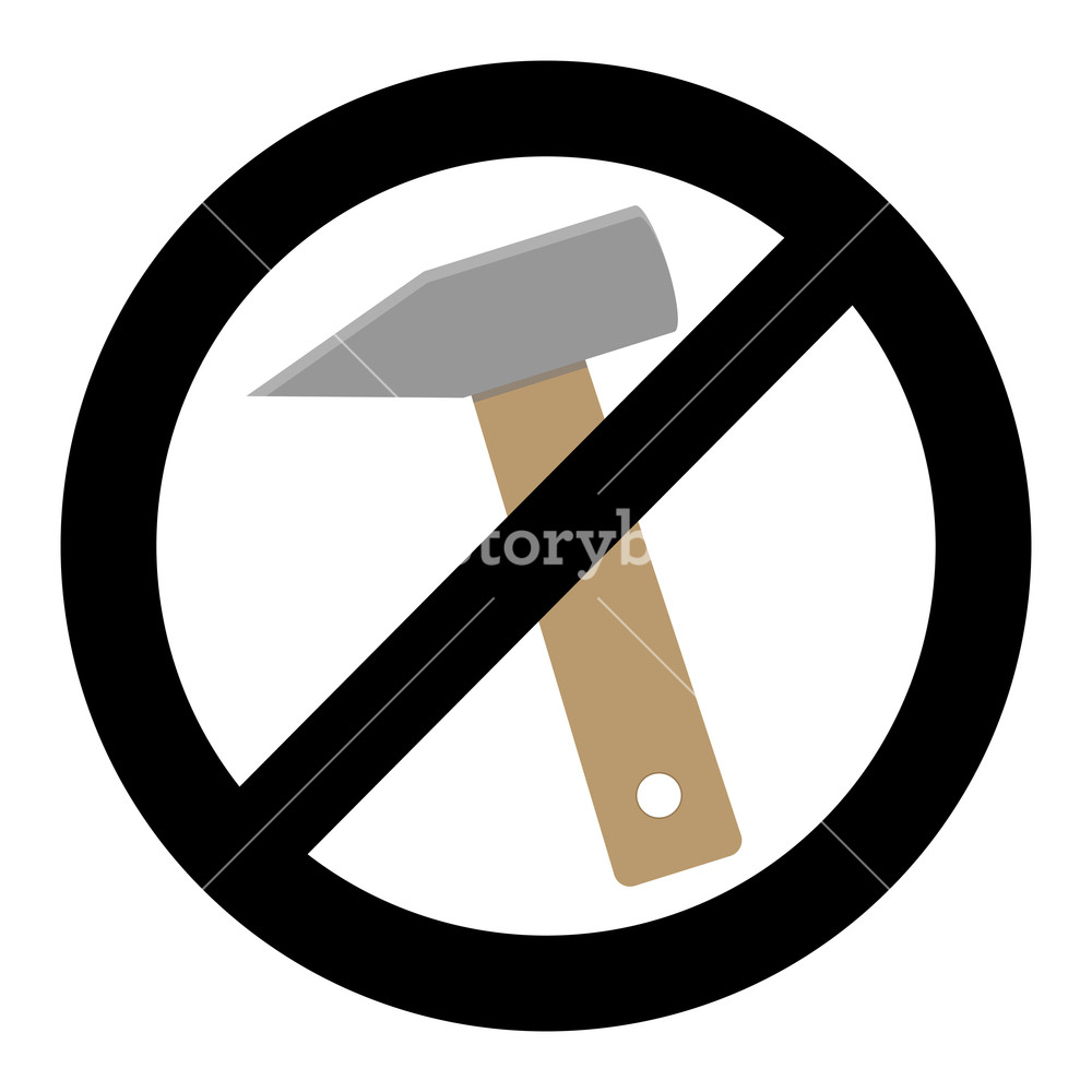 1000x1000 Symbol Banner No Repair, No Knocking Do Not Use Hammer Icon