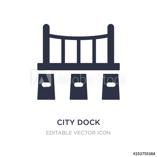 500x500 City Dock Icon On White Background Simple Element Illustration